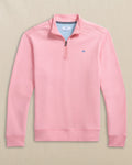 The front view of the Southern Tide Sandy Cove Pique Quarter Zip by Southern Tide - Sea Pink
